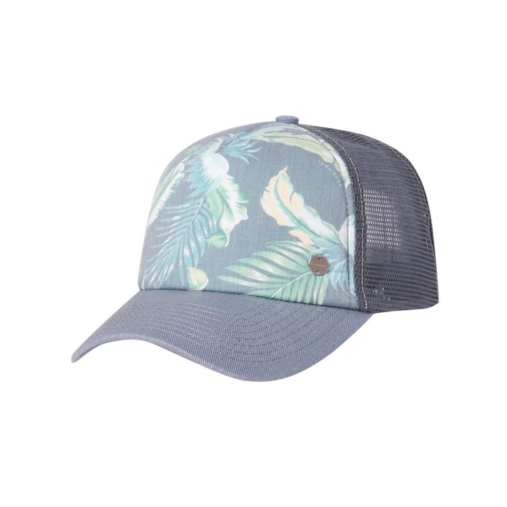 Kooringal Tropical Floral Mesh Trucker Hat Blue Palm Print Snapback Cap Womens